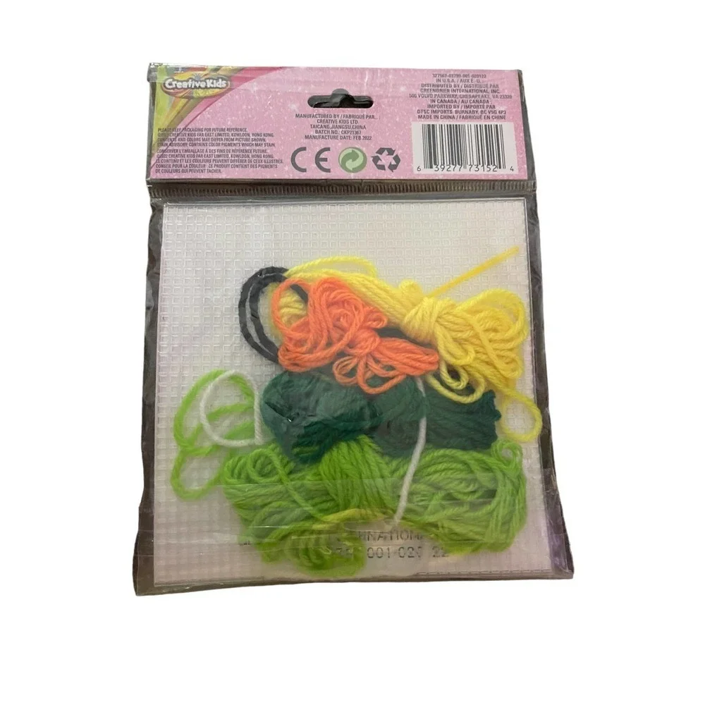 1 NIP Novelty Creative Kids Cross Stitch Kit Fun Kit Frog 6+ Ages
